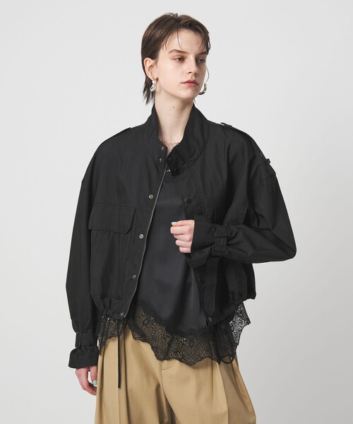 ASTRAET（アストラット）の「＜ASTRAET＞ツイル スタンドカラー ブルゾン（ブルゾン・レディース・ベージュ/ブラック・FREE）」の4枚目の写真