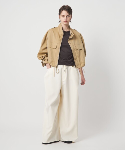 ASTRAET（アストラット）の「＜ASTRAET＞ツイル スタンドカラー ブルゾン（ブルゾン・レディース・ベージュ/ブラック・FREE）」の6枚目の写真