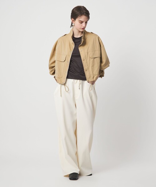 ASTRAET（アストラット）の「＜ASTRAET＞ツイル スタンドカラー ブルゾン（ブルゾン・レディース・ベージュ/ブラック・FREE）」の7枚目の写真
