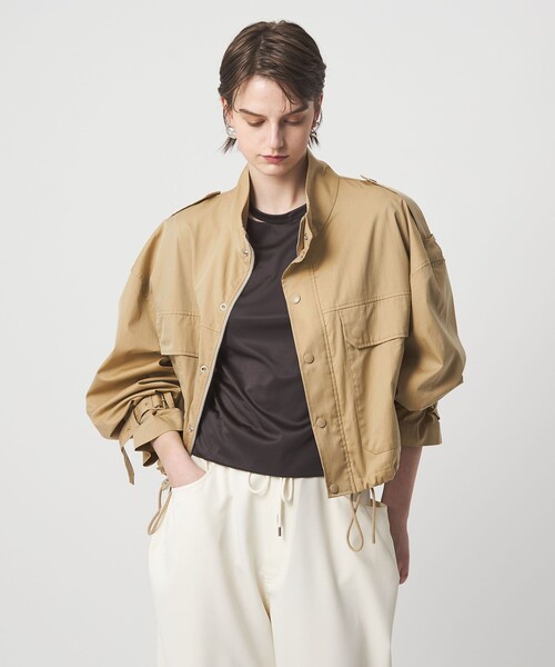 ASTRAET（アストラット）の「＜ASTRAET＞ツイル スタンドカラー ブルゾン（ブルゾン・レディース・ベージュ/ブラック・FREE）」の8枚目の写真