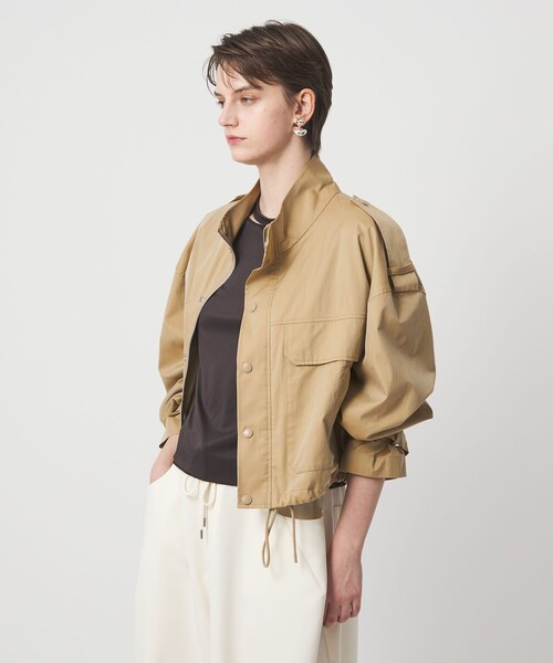 ASTRAET（アストラット）の「＜ASTRAET＞ツイル スタンドカラー ブルゾン（ブルゾン・レディース・ベージュ/ブラック・FREE）」の9枚目の写真