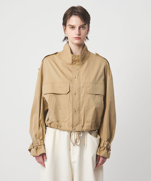 ASTRAET（アストラット）の「＜ASTRAET＞ツイル スタンドカラー ブルゾン（ブルゾン・レディース・ベージュ/ブラック・FREE）」の10枚目の写真