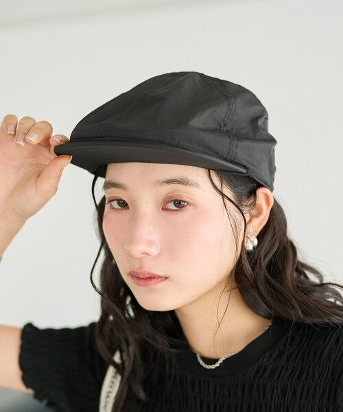 FREAK'S STORE(フリークスストア)の「ナイロン ハンチング帽(ハンチング/ベレー帽・レディース・ブラック/ベージュ・ONE SIZE)」の4枚目の写真