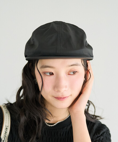 FREAK'S STORE(フリークスストア)の「ナイロン ハンチング帽(ハンチング/ベレー帽・レディース・ブラック/ベージュ・ONE SIZE)」の6枚目の写真