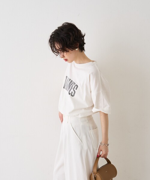 REMI RELIEF（レミレリーフ）の「【REMI RELIEF/レミレリーフ】別注 VANNES ロゴTEE/Tシャツ（Tシャツ/カットソー・レディース・ベージュ/アイボリー/ブラック・フリー）」の20枚目の写真