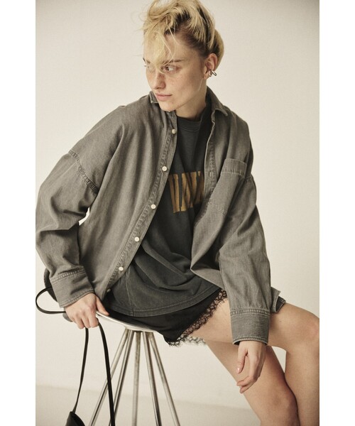 REMI RELIEF（レミレリーフ）の「【REMI RELIEF/レミレリーフ】別注 VANNES ロゴTEE/Tシャツ（Tシャツ/カットソー・レディース・ベージュ/アイボリー/ブラック・フリー）」の7枚目の写真