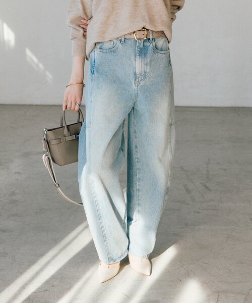 RIVE DROITE(リヴドロワ)の「【トレンド感ある着こなしに】ソフトバレルデニム(デニムパンツ・レディース・ブルー系その他・38/36)」の7枚目の写真