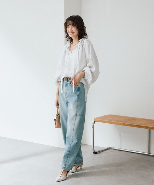 RIVE DROITE(リヴドロワ)の「【トレンド感ある着こなしに】ソフトバレルデニム(デニムパンツ・レディース・ブルー系その他・38/36)」の20枚目の写真