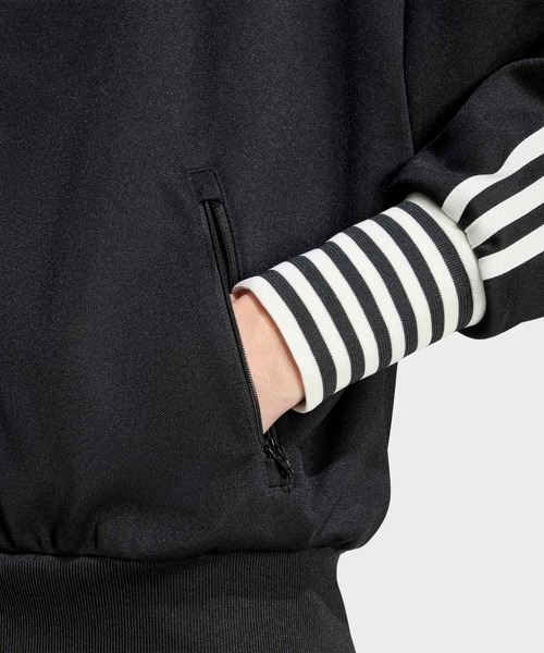 adidas(アディダス)の「ビンテージ BB TT ストライプ リブ トラックトップ / ジャージ / トラックジャケット / アディダスオリジナルス adidas Originals(ジャージ・レディース・ブラック/ホワイト・SMALL/MEDIUM/LARGE/X-LARGE/XX-LARGE)」の8枚目の写真