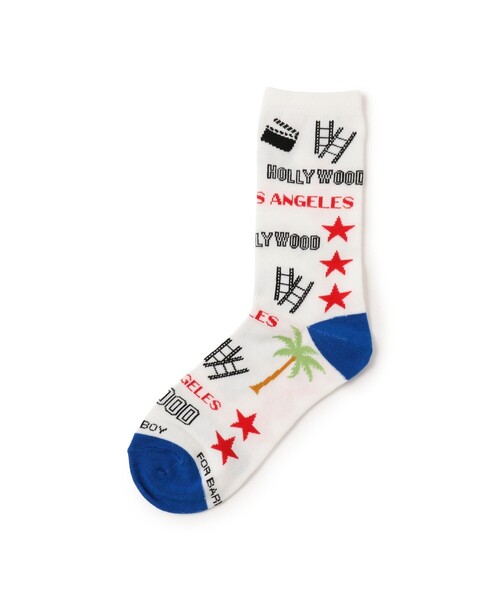 BEAMS BOY（ビームスボーイ）の「【別注】FOR BARE FEET / U.S. city（ソックス/靴下・レディース・レッド/ブルー・ONE SIZE）」の2枚目の写真