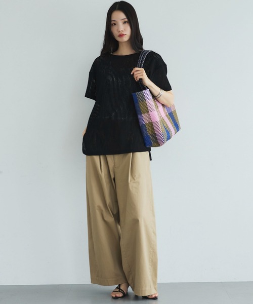 Doux archives(ドゥアルシーヴ)の「シアーメッシュTee(Tシャツ/カットソー・レディース・ベージュ/オフホワイト/ブラック・FREE)」の14枚目の写真