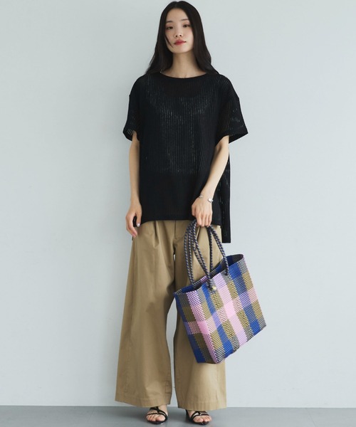 Doux archives(ドゥアルシーヴ)の「シアーメッシュTee(Tシャツ/カットソー・レディース・ベージュ/オフホワイト/ブラック・FREE)」の15枚目の写真