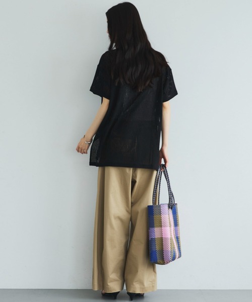 Doux archives(ドゥアルシーヴ)の「シアーメッシュTee(Tシャツ/カットソー・レディース・ベージュ/オフホワイト/ブラック・FREE)」の20枚目の写真