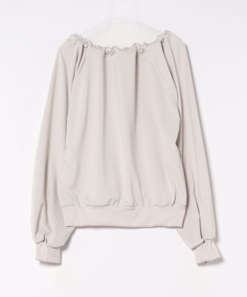 Ritzy（リッツィー）の「リボンネックギャザースウェットトップス（スウェット・レディース・ベージュ/杢グレー・M/L）」の13枚目の写真