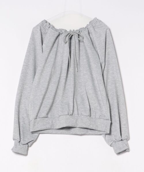 Ritzy（リッツィー）の「リボンネックギャザースウェットトップス（スウェット・レディース・ベージュ/杢グレー・M/L）」の15枚目の写真