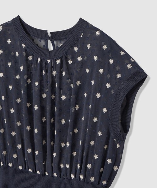 ANAYI（アナイ）の「フラワー刺繍ドットフレア ワンピース（ワンピース・レディース・ネイビー/ブラック・38/36/34）」の13枚目の写真