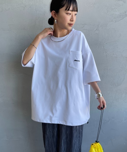 MIZUNO/ミズノ] 別注 ポケット付き ワンポイントロゴ刺繍 Tシャツ（T