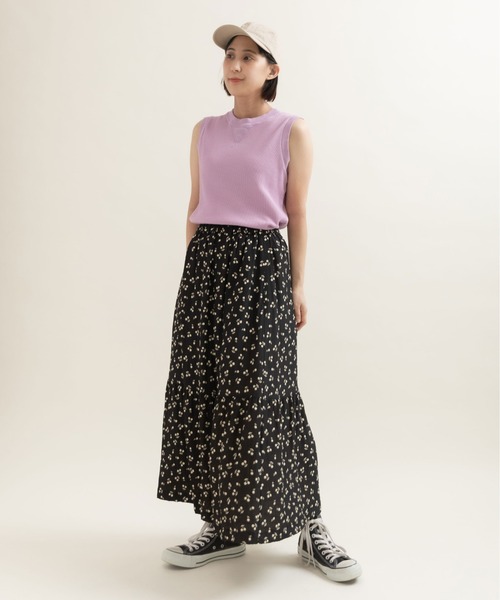 CHILD WOMAN（チャイルドウーマン）の「コットンワッフル製品染 ノースリーブプルオーバー（タンクトップ・レディース・パープル/アイボリー/ピンク/イエロー・FREE）」の9枚目の写真