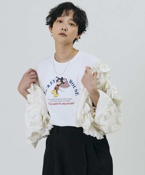 Freada（フリーダ）の「Freada/フリーダ 襟付き 2WAYレースボレロ&チャップス（シャツ/ブラウス・レディース・ブラック/ホワイト・ONE SIZE）」の6枚目の写真