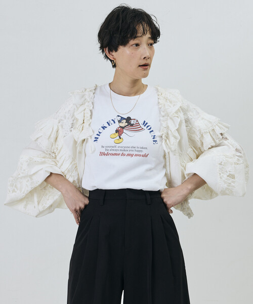 Freada(フリーダ)の「Freada/フリーダ 襟付き 2WAYレースボレロ&チャップス(シャツ/ブラウス・レディース・ブラック/ホワイト・ONE SIZE)」の7枚目の写真