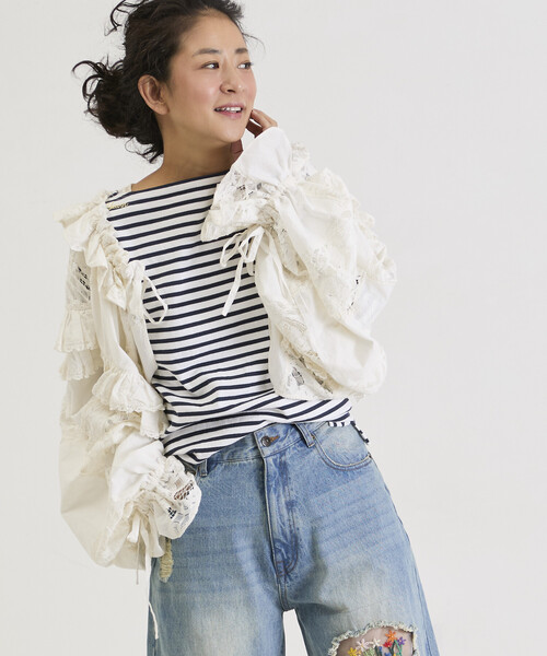 Freada/フリーダ 襟付き 2WAYレースボレロ&チャップス（シャツ