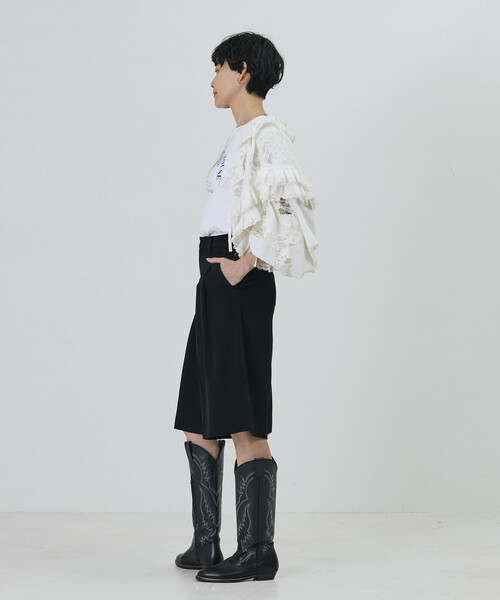Freada(フリーダ)の「Freada/フリーダ 襟付き 2WAYレースボレロ&チャップス(シャツ/ブラウス・レディース・ブラック/ホワイト・ONE SIZE)」の12枚目の写真