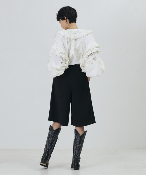 Freada(フリーダ)の「Freada/フリーダ 襟付き 2WAYレースボレロ&チャップス(シャツ/ブラウス・レディース・ブラック/ホワイト・ONE SIZE)」の13枚目の写真