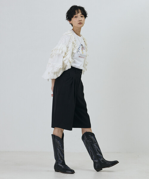 Freada(フリーダ)の「Freada/フリーダ 襟付き 2WAYレースボレロ&チャップス(シャツ/ブラウス・レディース・ブラック/ホワイト・ONE SIZE)」の16枚目の写真
