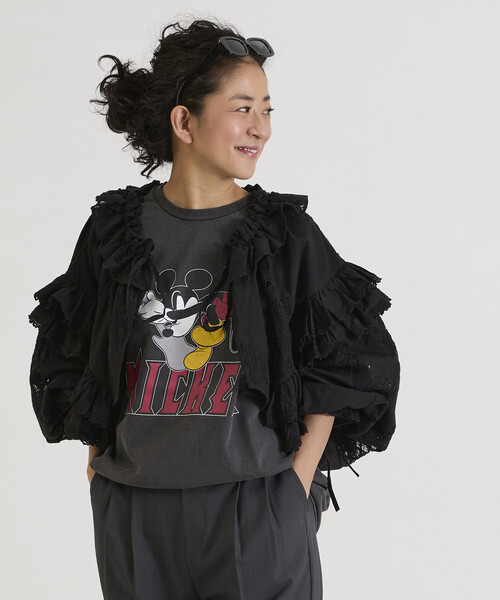 Freada（フリーダ）の「Freada/フリーダ 襟付き 2WAYレースボレロ&チャップス（シャツ/ブラウス・レディース・ブラック/ホワイト・ONE SIZE）」の7枚目の写真