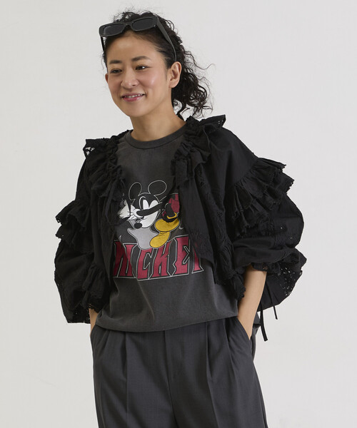 Freada（フリーダ）の「Freada/フリーダ 襟付き 2WAYレースボレロ&チャップス（シャツ/ブラウス・レディース・ブラック/ホワイト・ONE SIZE）」の9枚目の写真