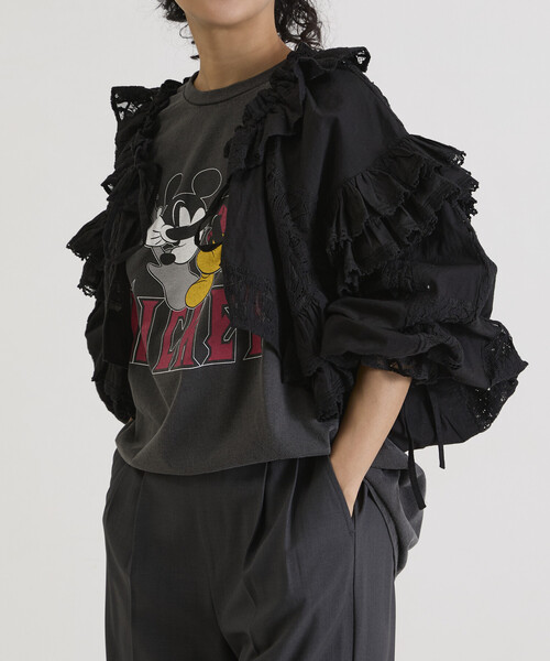 Freada（フリーダ）の「Freada/フリーダ 襟付き 2WAYレースボレロ&チャップス（シャツ/ブラウス・レディース・ブラック/ホワイト・ONE SIZE）」の11枚目の写真