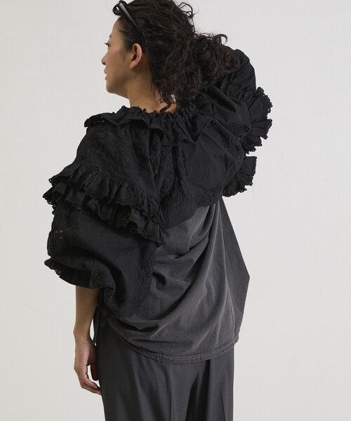 Freada（フリーダ）の「Freada/フリーダ 襟付き 2WAYレースボレロ&チャップス（シャツ/ブラウス・レディース・ブラック/ホワイト・ONE SIZE）」の14枚目の写真