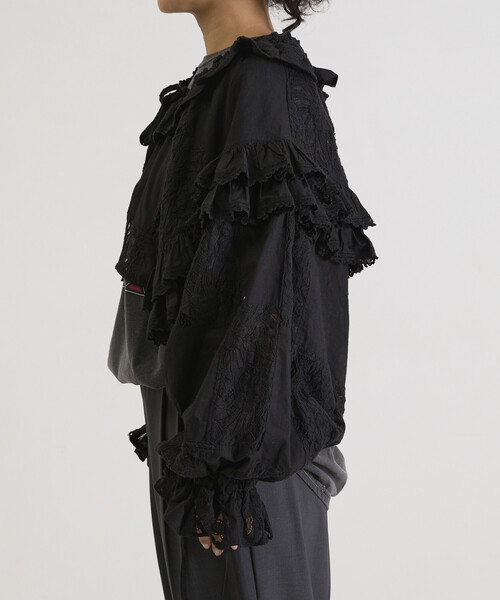 Freada（フリーダ）の「Freada/フリーダ 襟付き 2WAYレースボレロ&チャップス（シャツ/ブラウス・レディース・ブラック/ホワイト・ONE SIZE）」の18枚目の写真