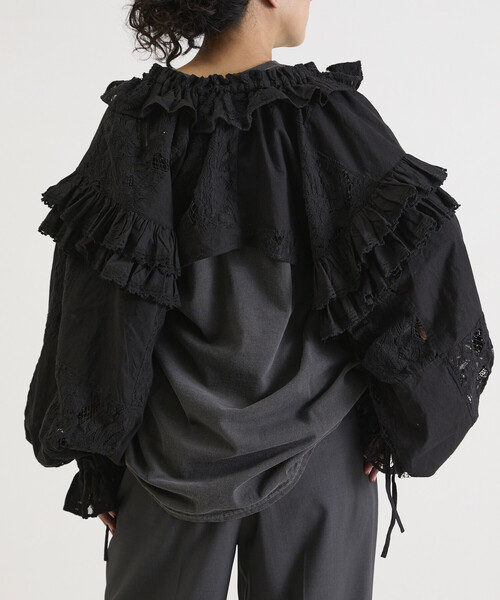 Freada（フリーダ）の「Freada/フリーダ 襟付き 2WAYレースボレロ&チャップス（シャツ/ブラウス・レディース・ブラック/ホワイト・ONE SIZE）」の19枚目の写真