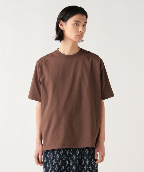 BEAMS HEART(ビームスハート)の「綿ライク ポリエステル ショートスリーブ Tシャツ(吸水速乾・UVカット)(Tシャツ/カットソー・メンズ・ブラウン/ブラック/ホワイト・S/M/L/XL)」の9枚目の写真