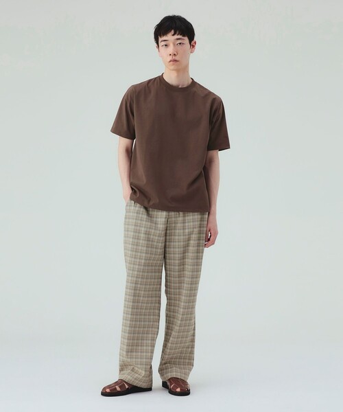 BEAMS HEART(ビームスハート)の「【ユニセックス】綿ライク ポリエステル ショートスリーブ Tシャツ(吸水速乾・UVカット)(Tシャツ/カットソー・メンズ・ブラウン/ブラック/ホワイト・S/M/L/XL)」の8枚目の写真