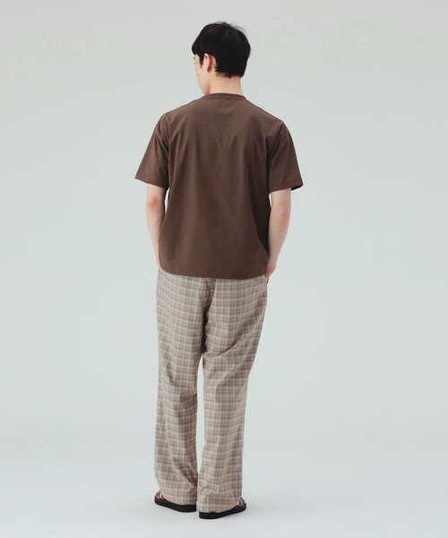 BEAMS HEART(ビームスハート)の「【ユニセックス】綿ライク ポリエステル ショートスリーブ Tシャツ(吸水速乾・UVカット)(Tシャツ/カットソー・メンズ・ブラウン/ブラック/ホワイト・S/M/L/XL)」の9枚目の写真