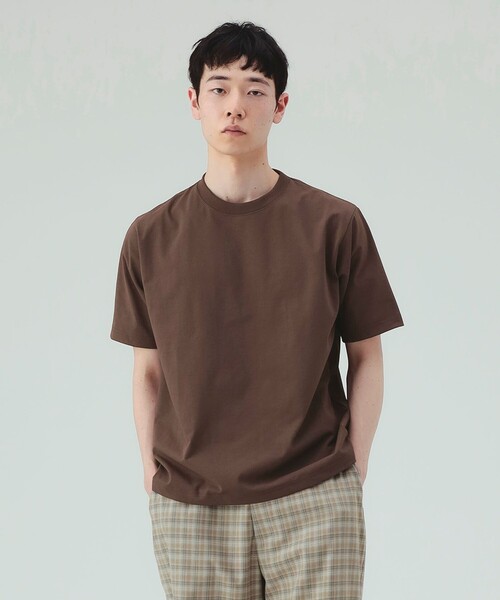 BEAMS HEART(ビームスハート)の「【ユニセックス】綿ライク ポリエステル ショートスリーブ Tシャツ(吸水速乾・UVカット)(Tシャツ/カットソー・メンズ・ブラウン/ブラック/ホワイト・S/M/L/XL)」の10枚目の写真