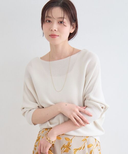 le.coeur blanc(ルクールブラン)の「2wayドルマンニット(ニット/セーター・レディース・ブラック/サックスブルー/ピンク/オフホワイト・38)」の2枚目の写真