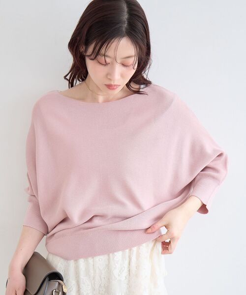 le.coeur blanc(ルクールブラン)の「2wayドルマンニット(ニット/セーター・レディース・ブラック/サックスブルー/ピンク/オフホワイト・38)」の7枚目の写真