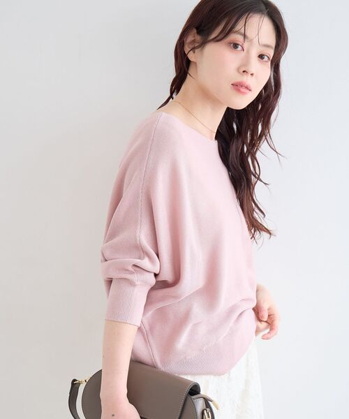 le.coeur blanc(ルクールブラン)の「2wayドルマンニット(ニット/セーター・レディース・ブラック/サックスブルー/ピンク/オフホワイト・38)」の8枚目の写真