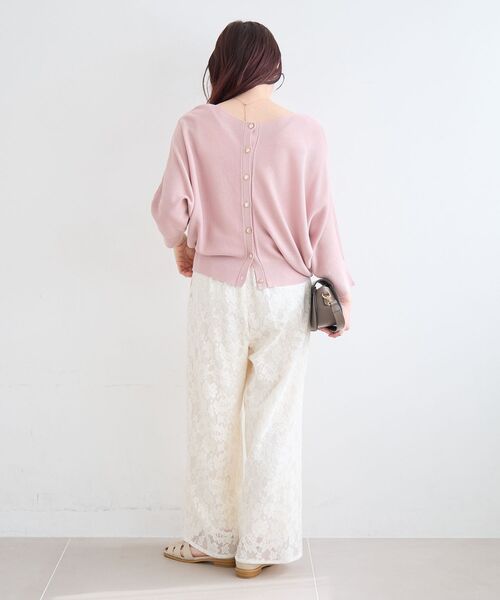 le.coeur blanc(ルクールブラン)の「2wayドルマンニット(ニット/セーター・レディース・ブラック/サックスブルー/ピンク/オフホワイト・38)」の10枚目の写真