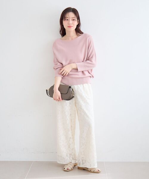 le.coeur blanc(ルクールブラン)の「2wayドルマンニット(ニット/セーター・レディース・ブラック/サックスブルー/ピンク/オフホワイト・38)」の11枚目の写真