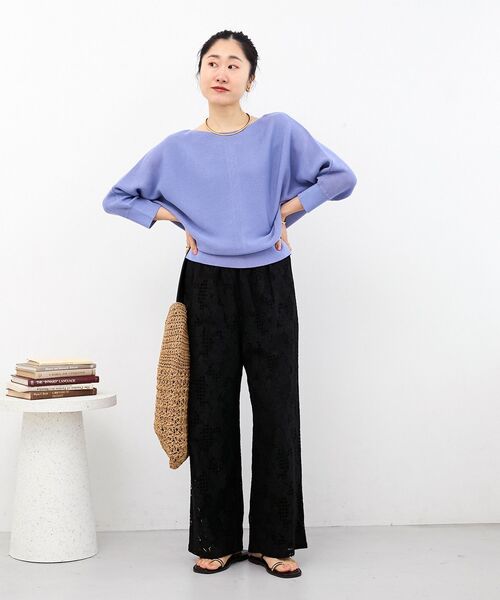 le.coeur blanc(ルクールブラン)の「2wayドルマンニット(ニット/セーター・レディース・ブラック/サックスブルー/ピンク/オフホワイト・38)」の22枚目の写真