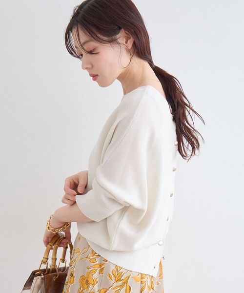 le.coeur blanc(ルクールブラン)の「2wayドルマンニット(ニット/セーター・レディース・ブラック/サックスブルー/ピンク/オフホワイト・38)」の7枚目の写真