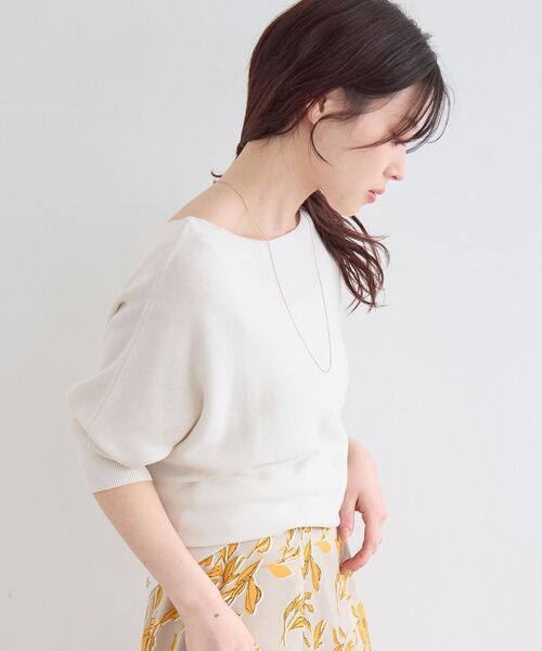 le.coeur blanc(ルクールブラン)の「2wayドルマンニット(ニット/セーター・レディース・ブラック/サックスブルー/ピンク/オフホワイト・38)」の9枚目の写真