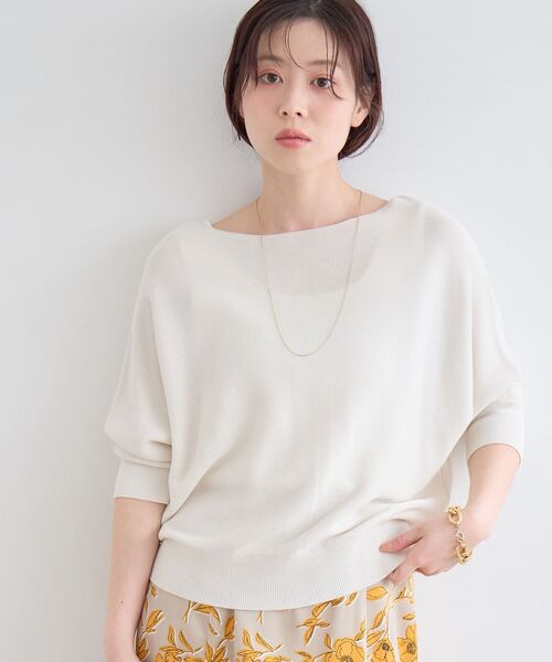 le.coeur blanc(ルクールブラン)の「2wayドルマンニット(ニット/セーター・レディース・ブラック/サックスブルー/ピンク/オフホワイト・38)」の10枚目の写真