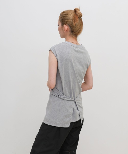 select MOCA(セレクトモカ)の「ウエストラップノースリーブトップス(Tシャツ/カットソー・レディース・ホワイト/ブラック/グレー・FREE)」の10枚目の写真
