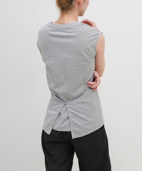 select MOCA(セレクトモカ)の「ウエストラップノースリーブトップス(Tシャツ/カットソー・レディース・ホワイト/ブラック/グレー・FREE)」の18枚目の写真