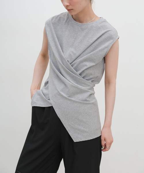 select MOCA(セレクトモカ)の「ウエストラップノースリーブトップス(Tシャツ/カットソー・レディース・ホワイト/ブラック/グレー・FREE)」の8枚目の写真